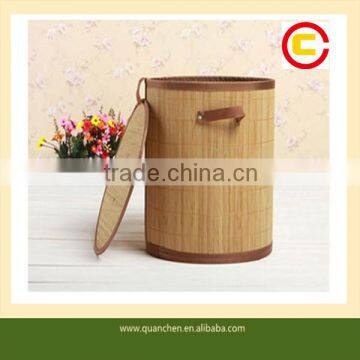 Useful Wholesale Cylindrical Bamboo Basket For Clothes Storage