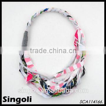 2015 new design braid scarf silk scarf bondage