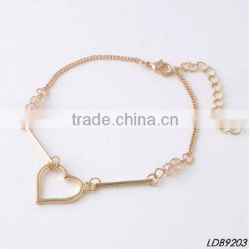 Delicate Polish Bar Bracelet Glass Beads Hollow Heartbracelet photo-2