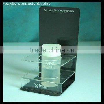 High black acrylic cosmetic bottle display stand