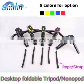 Christmas gift colorful foldable tripod monopod with strap for DSLR camera car dvr sport camera dv                        
                                                Quality Choice