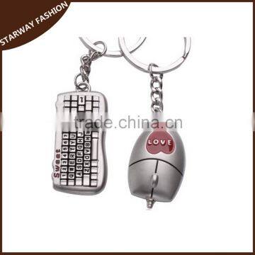 Promotional custom Metal Key ring keyboard and mouse Metal Keychain/