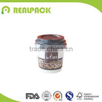 Logo printed disposable 4oz paper coffee cups with plastic lid