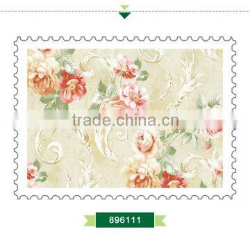 Stock Foaming Non Woven Wallpaper, Pastoral Flower Wall Mural for Wedding House , Fireproof Wall Paper Online photo-3