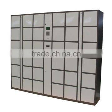 Indoor metal package selectable locker with staff card reader