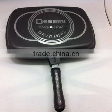 HQ Die-casting Aluminum Non-stick Coating Double Side Frying Pan photo-2