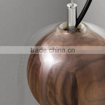 Modern Pendant with Glass+ Wood Decorative for Pendant Light