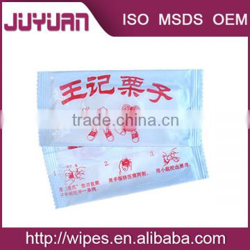 OEM Good Quality Disposable hand cleaning wet wipe/wet tissue cheap restaurant wet wipe