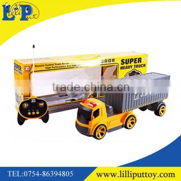 Yellow plastic R/C container truck toy for kid