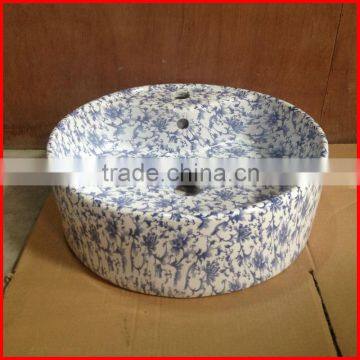 Bathrooms Furniture Blue and White Porcelain Patterned Ceramic Sink BO-27 photo-2
