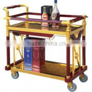 Court type beverage cart stainless steel liquor trolley