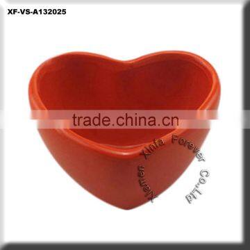 red ceramic heart planter for wedding centerpieces