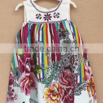 summer school girls dress children's daily dress party dress flower girls dress childrens blouse girls sleeveless dress