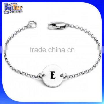 Custom Fashion Rose Gold Initial Cuff Bracelet 925 Sterling Silver Gold Initial Bangle Bracelet Quality Choice photo-3