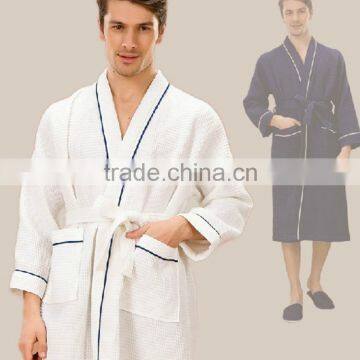 Guangzhou factory waffle hotel bath robe spa cotton robe for man