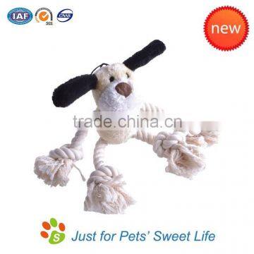 Cute squeaky plush dog toy with long legs