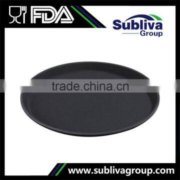 14 Inch Black Round Polypropylene Non Slip Plastic Tray photo-2