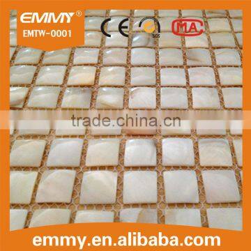 White Wave Design Convex White Mother of Pearl Shell Mosaic Tile on Mesh photo-5