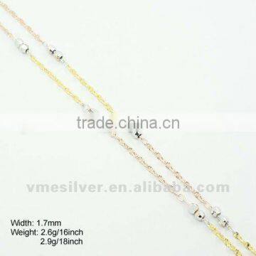 [DSC05906] 925 Silver Chains, Three Colors Valentin Chain