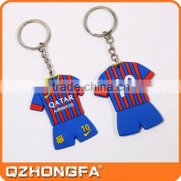 T-shirt shape promotional soft PVC key chain/personalized logo plastic keyring