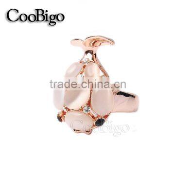 Fashion Jewelry Zinc Alloy Fish Shape Cat-eye Stone Ring Ladies Party Show Gift Dresses Apparel Promotion Accessories