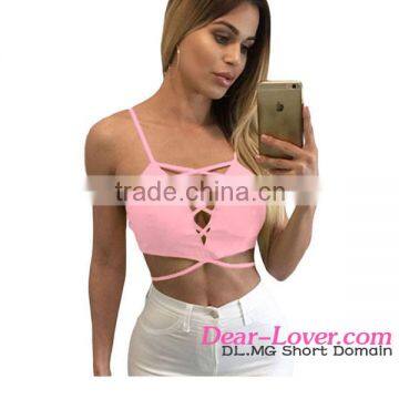 Dear-lover Pink Lace-up V Neck blouses for women uniform
