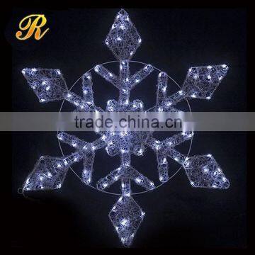 Outdoor lighted ornament christmas hanging snowflake