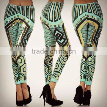 tribal mint aztec robot leggings Ci-75 , Active Wear, Gym Wear, Yoga Wear, Fitness Wear, Compression Wear, Cosh International