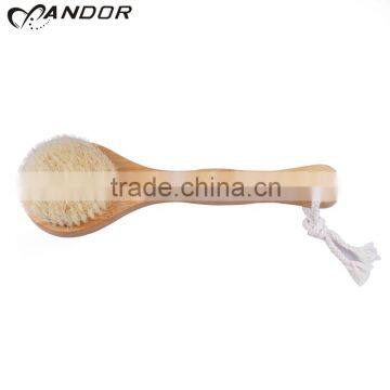 Small size boar bristle body brush wooden handle