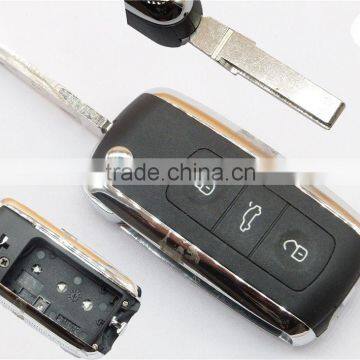 New product vw 3 buttons remote key cover with key chain