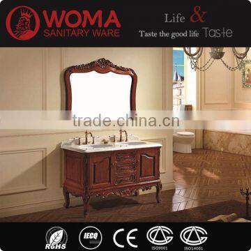 Double Sinks Classical Bathroom Solid Wood Cabinet Floor standing wash basin No.6007