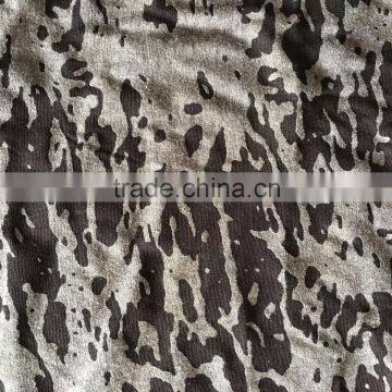 110g/sm Leopard TC Burnout Jersey Fabric Tank -top, Polyester Cotton Burnout Jersey Fabric for Lady's Vest