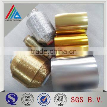 Metallized PET film with yarn grade