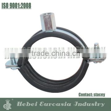 Wall Mount Pipe Clamp with EPDM Rubber Lining