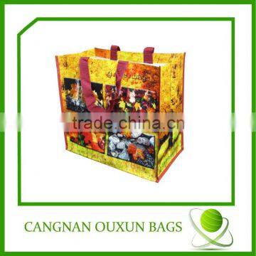 eco friendly printing pp woven bag, pp pe woven shopping bag, pp non woven lamination bag