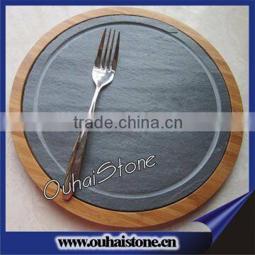 unadorned scotland style broken edge rectangle slate pizza stone