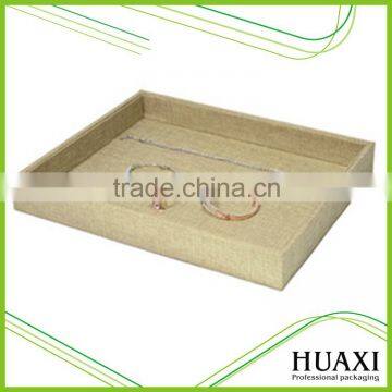 Custom Made High Quality Wooden Empty Linen Jewelry Dispay Trays