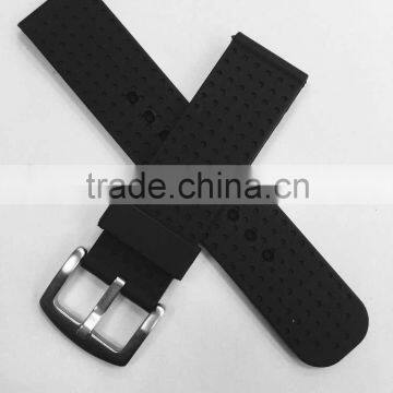 22MM Black Silicone Rubber Sport Watch Bands Straps photo-3