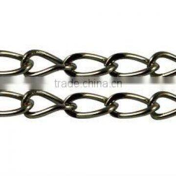 Iron Side Twist Chain, Lead Free & Nickel Free, Black, Chains: about 6x3x0.7mm(CH-DK0.7-B-FF)