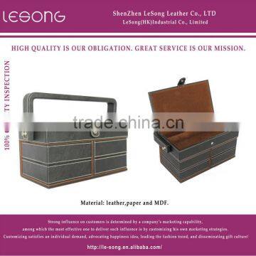 Foldable With Lid leather Storage Box with handle