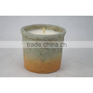 white unscented cement candle 130D x115H