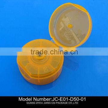 diameter 50mm plastic flip top cap for tube