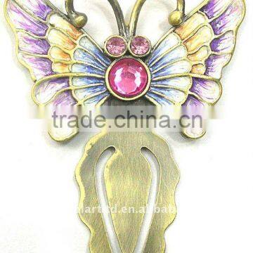 antique brass plating butterfly shaped bookmark,made of pewter alloy, for souvenirs, gifts and premium