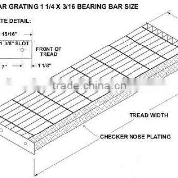 Galvanized stair treads with anti-slip nosing