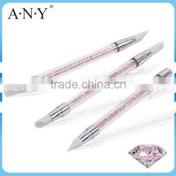 ANY Nail Art Design Beauty Clay Sculpture Rhinstone 3PCS Nail Art Silicone Brush Set Quality Choice