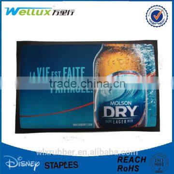 rubber promotional custom logo branded bar mats