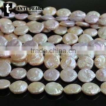 Large 15-16mm round AAA coin wholesale good quality flat freshwater pearl