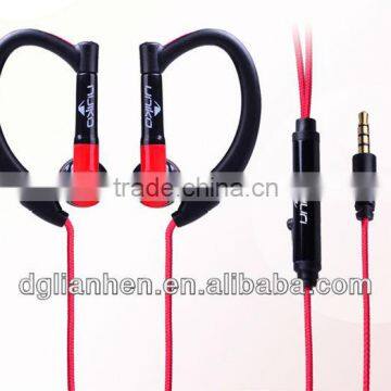 Sports earhook headset, braided cable resistance in-ear earphones with Mic for iphone