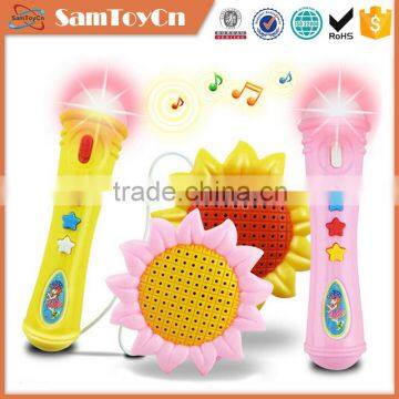 Sunflower musical plastic electronic kids microphone toy