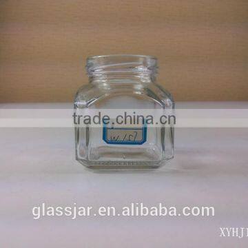 Glass honey bottle